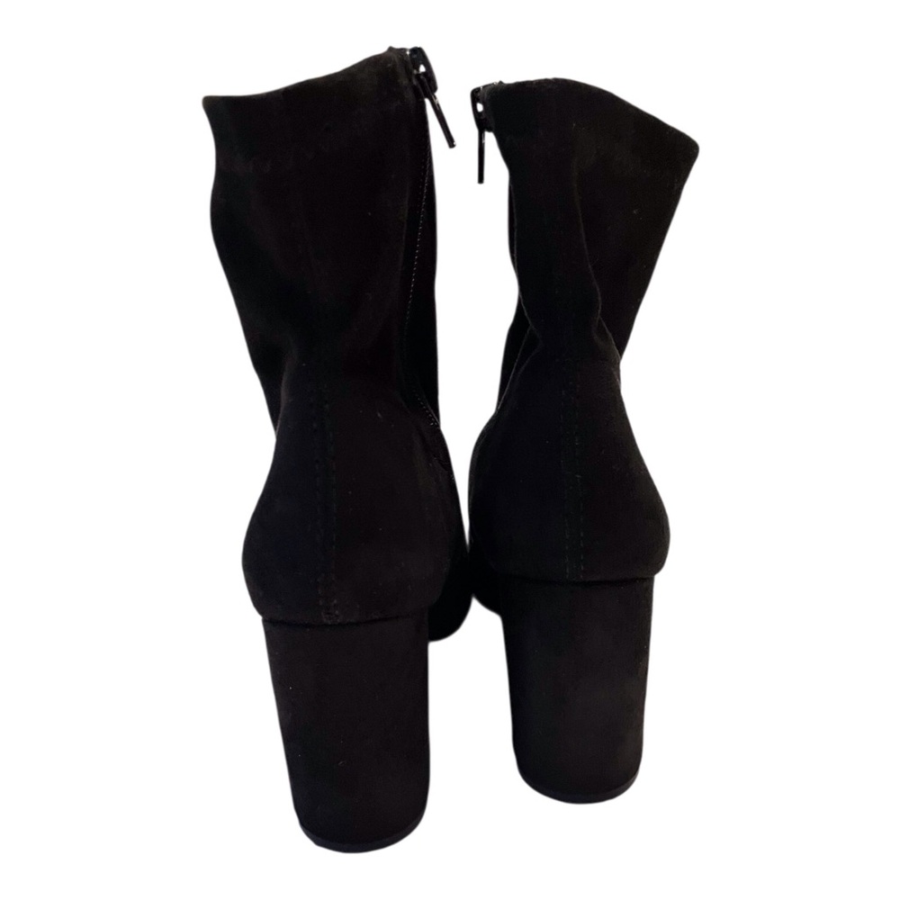 madeen girl Women's Black Textile Ankle Block Heels Boots,7.5M - Picture 7 of 12